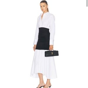 Sleek Black Leather Clutch with Gold Accent